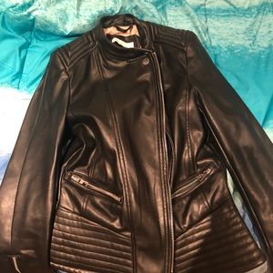 Faux leather moto jacket